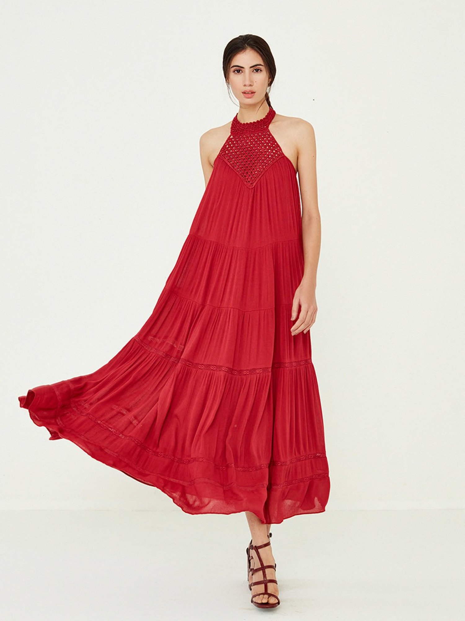 ANCESTRY Maroon Maxi Dress