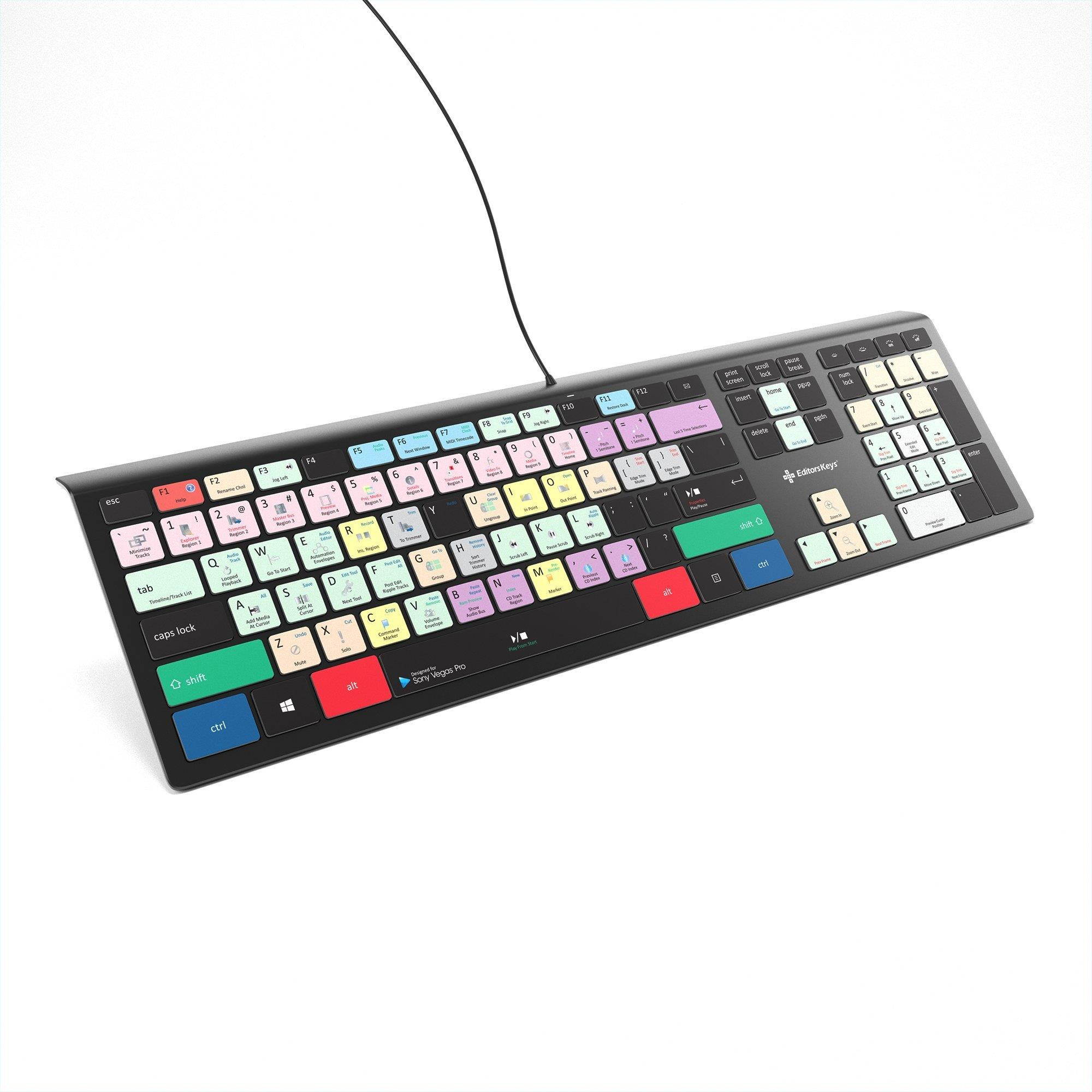 Vegas Pro Keyboard - Backlit Video Editing Keyboard - Latest Version for Magix Vegas, Sony Vegas