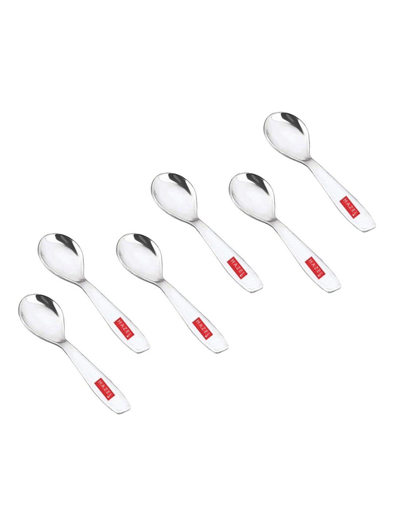 HAZEL Silver Stainless Steel Spice Box Mini Spoons - Set of 6