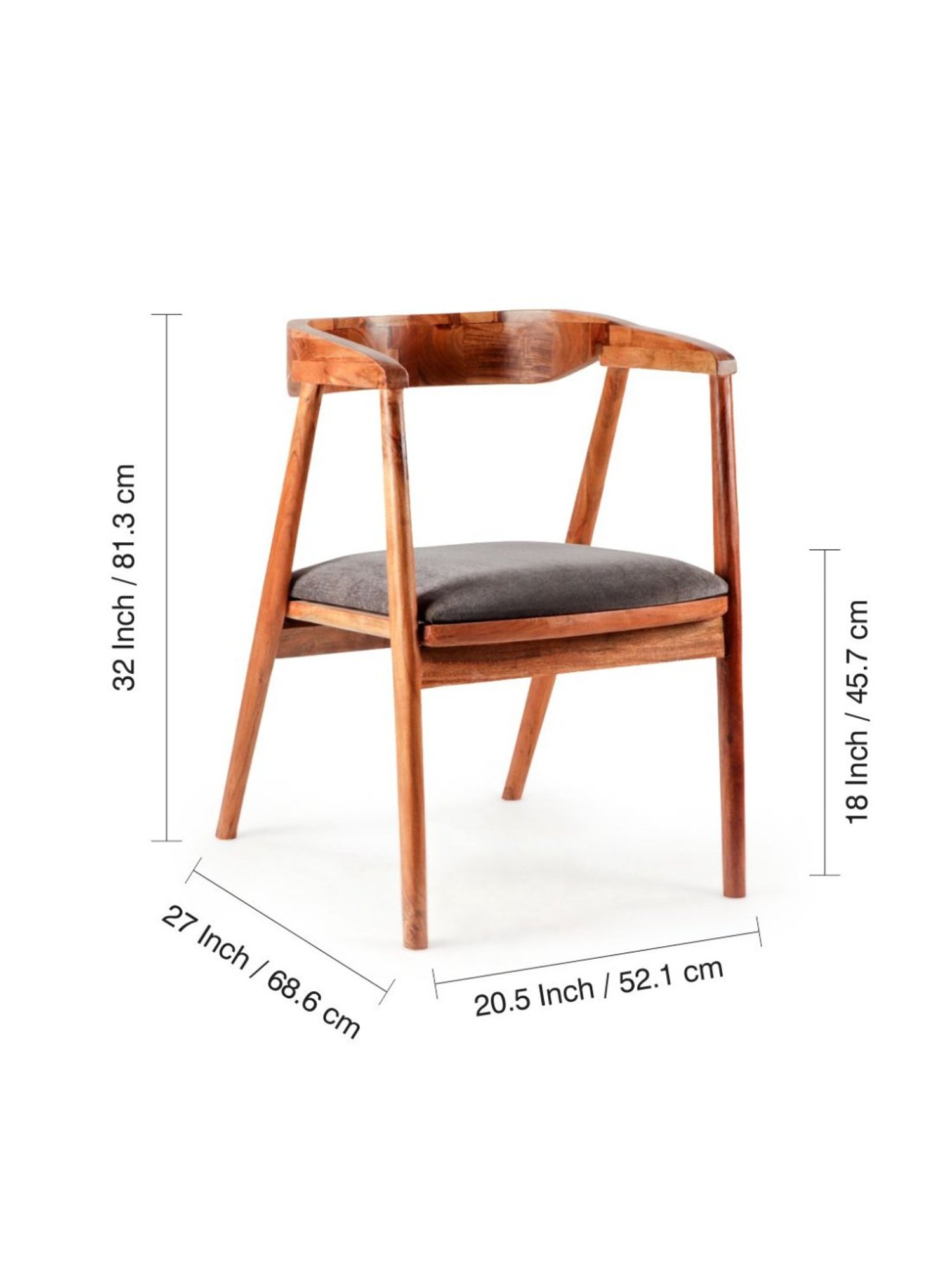 ExclusiveLane Fiesta Beige Acacia Wood Handcrafted Arm Chair Natural Finish