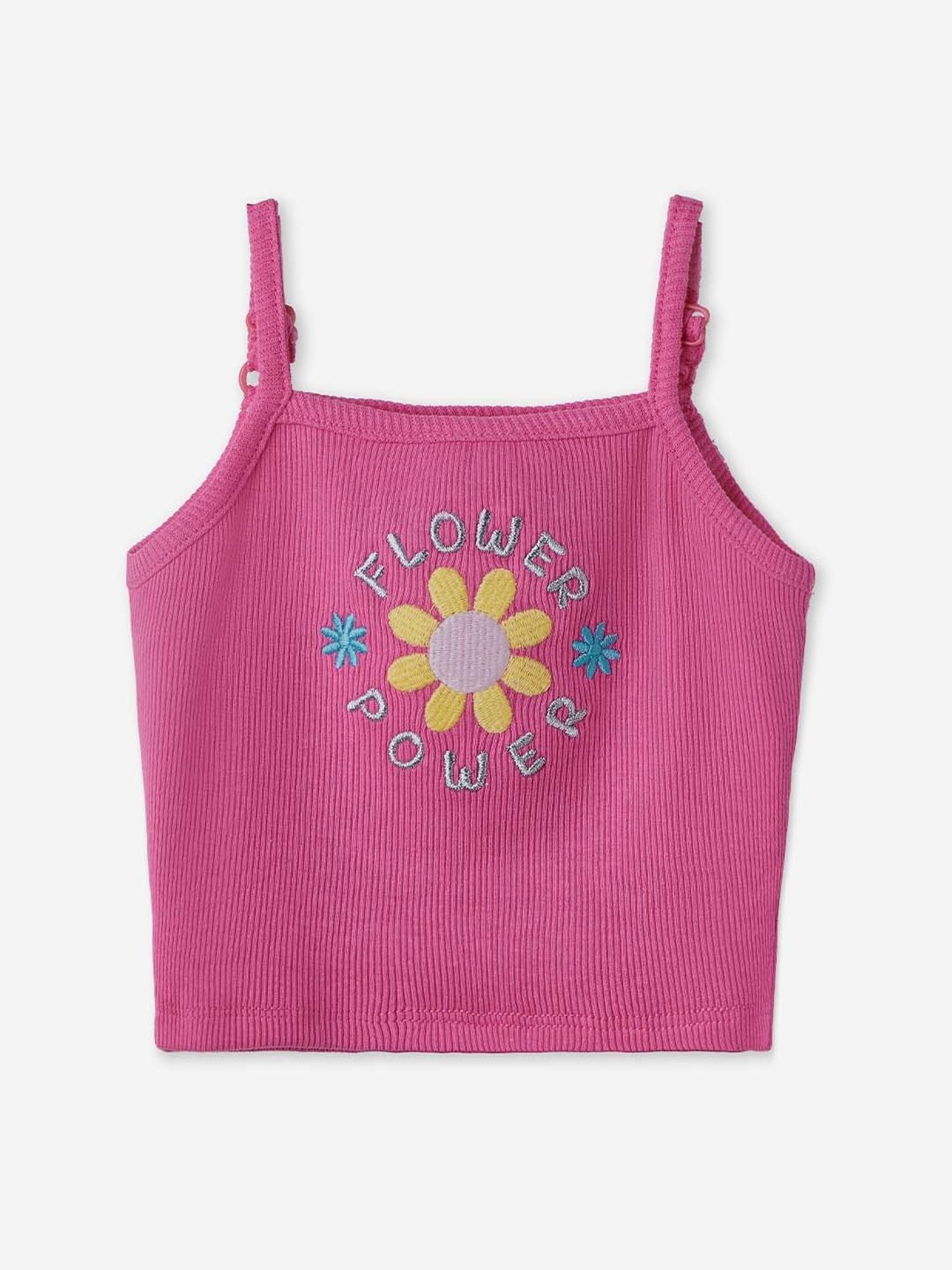 LilPicks Kids Yellow Solid Crop Top