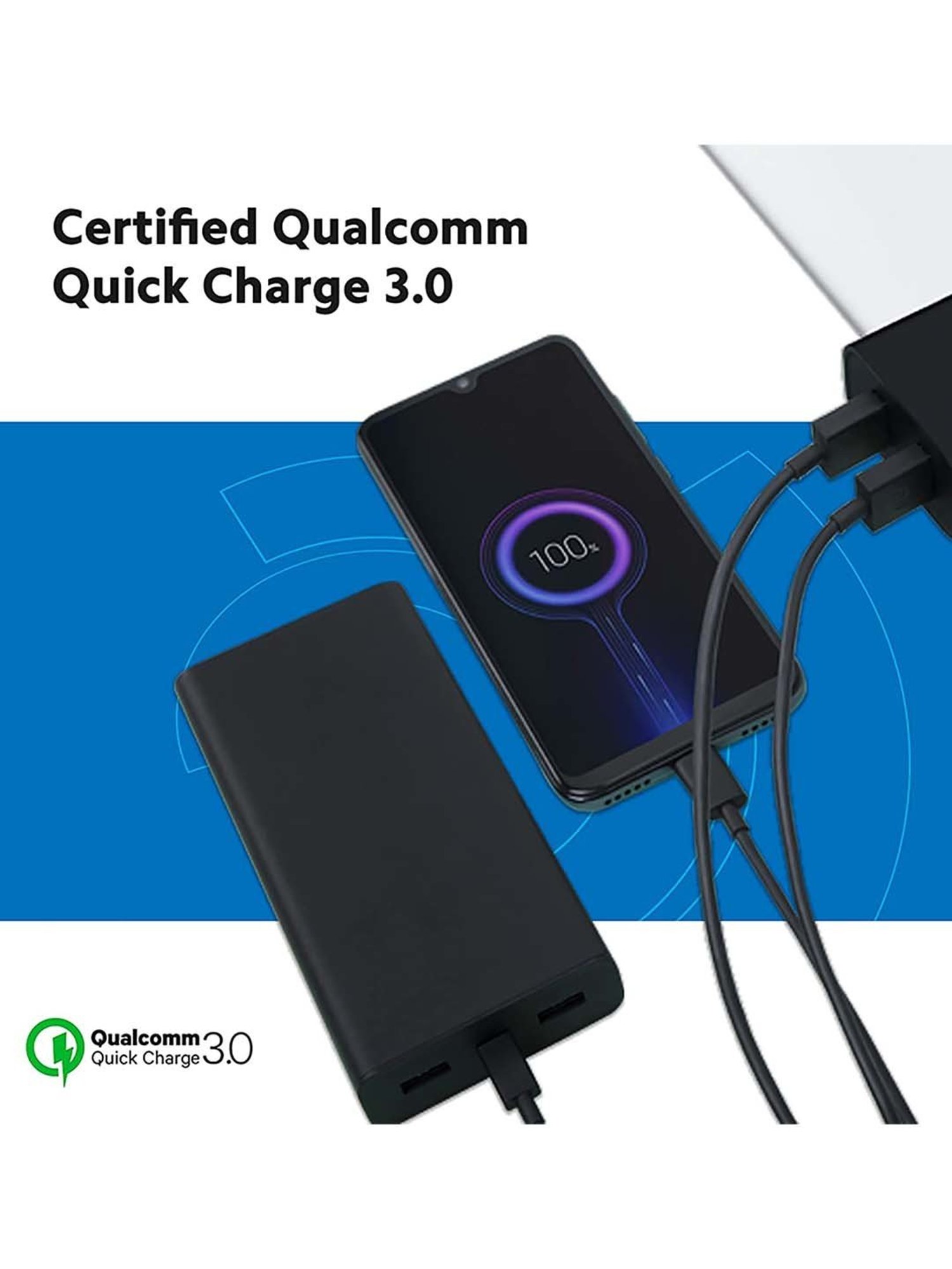 Xiaomi Mi USB 18W Dual Port Charger for Mi Cellular Phones (Black)