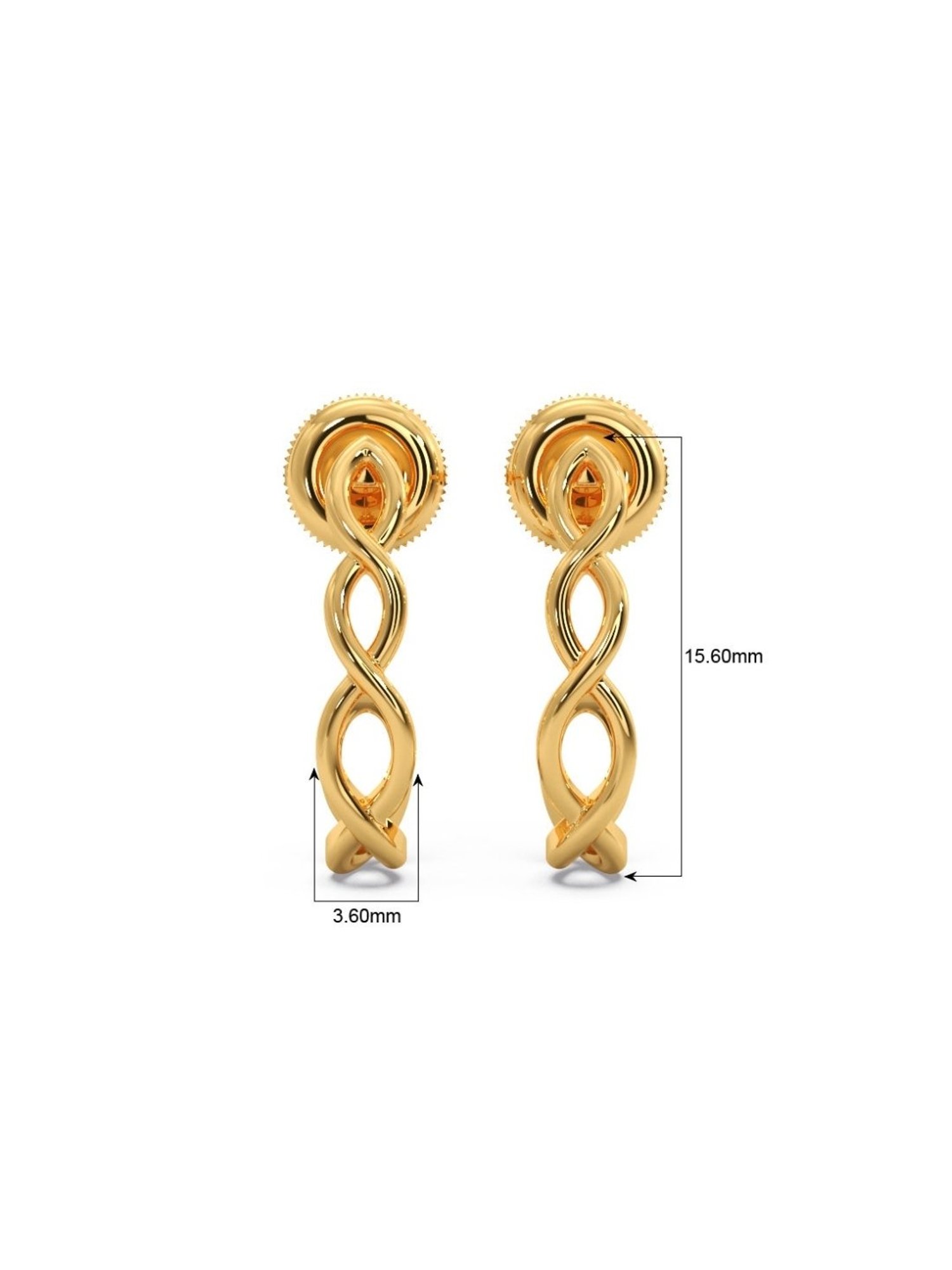 Candere by Kalyan Jewellers Peacock Collection 18k Yellow Gold Hoop Earrings for Women