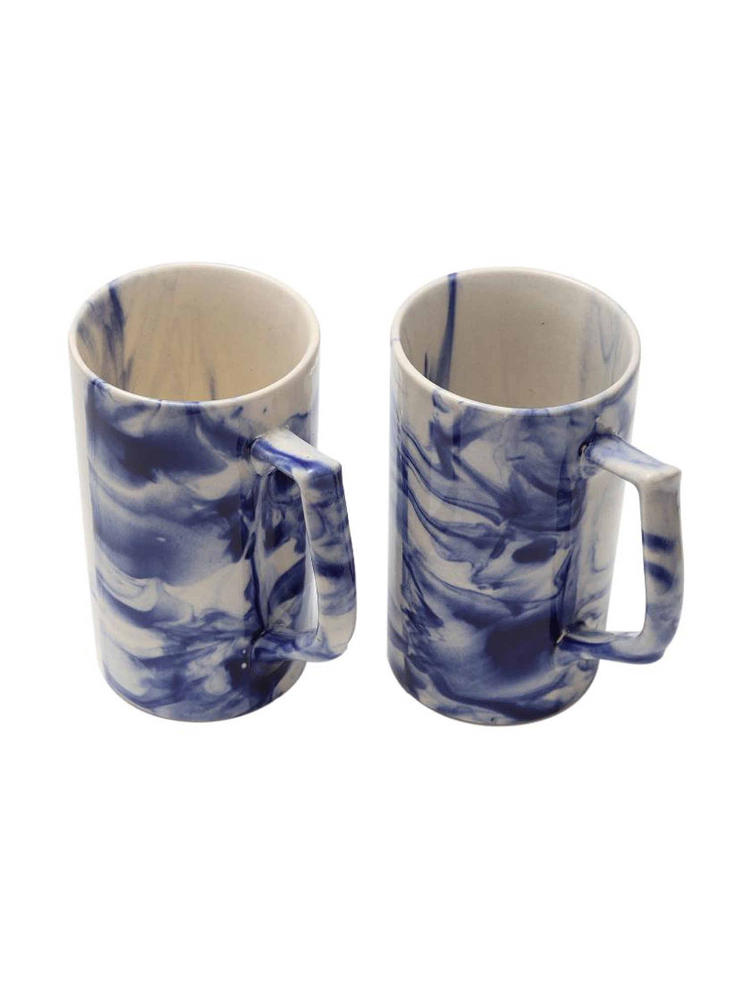 Unravel India Shades of Earth Multicolor Ceramic Beer Mug - Set of 2