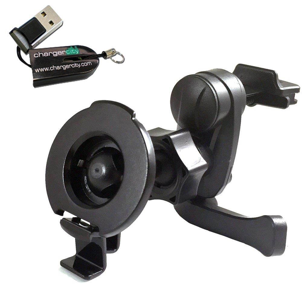 ChargerCity Simple-Lock Air Vent Holder Mount Bracket Cradle for Garmin Nuvi Drive Smart Assist GPS 51 55 56 57 57LM 58 60 61 65 66 67 68 2539 2557 2558 2559 2597 2598 2599 2689 2699 LM LMT GPS