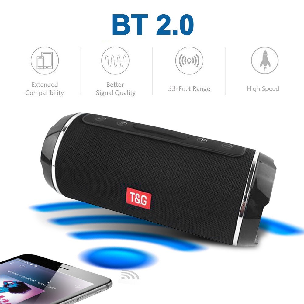 Portable Wireless Bluetooth Speaker 10W Stereo Subwoofer Outdoor Splash-proof Music Player U Disk TF Card Reader AUX-IN Hands-free w/ Mic 1200mAh Battery