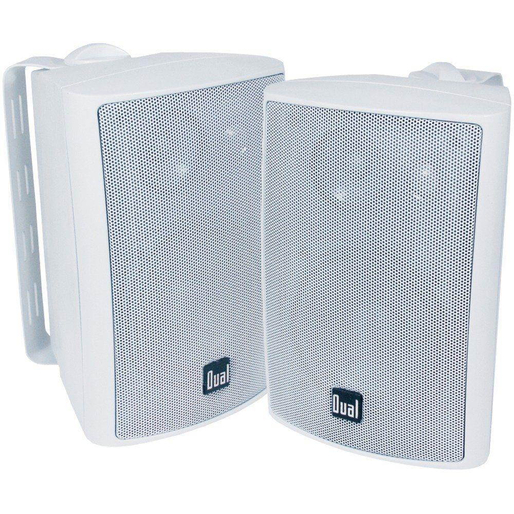 NEW(2) Indoor Outdoor White Speakers.Pair.Event Party.Weather Resistant.w/mounts