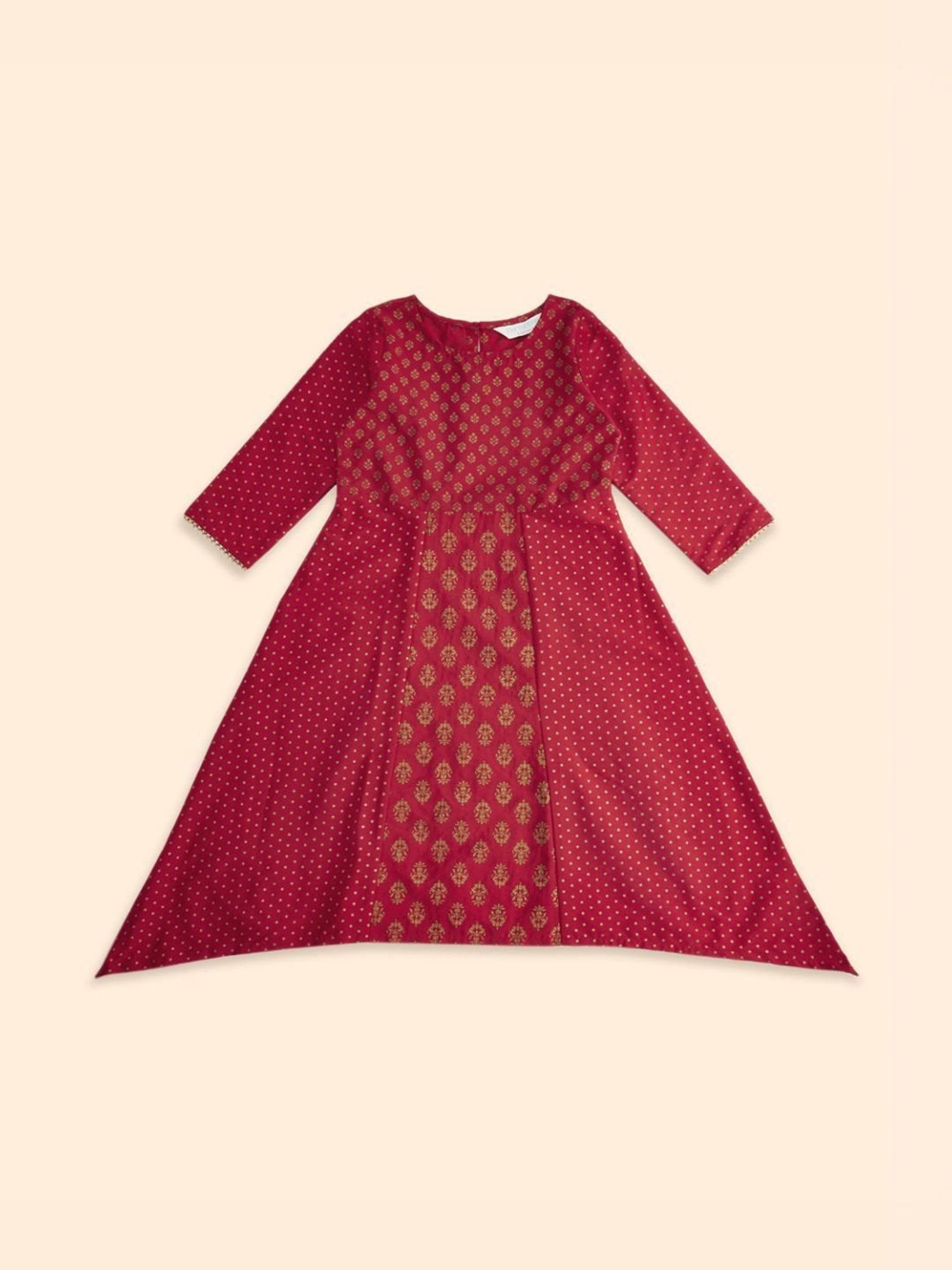 VASTRAMAY Kids Blue & White Cotton Over Dyed Kurta Set