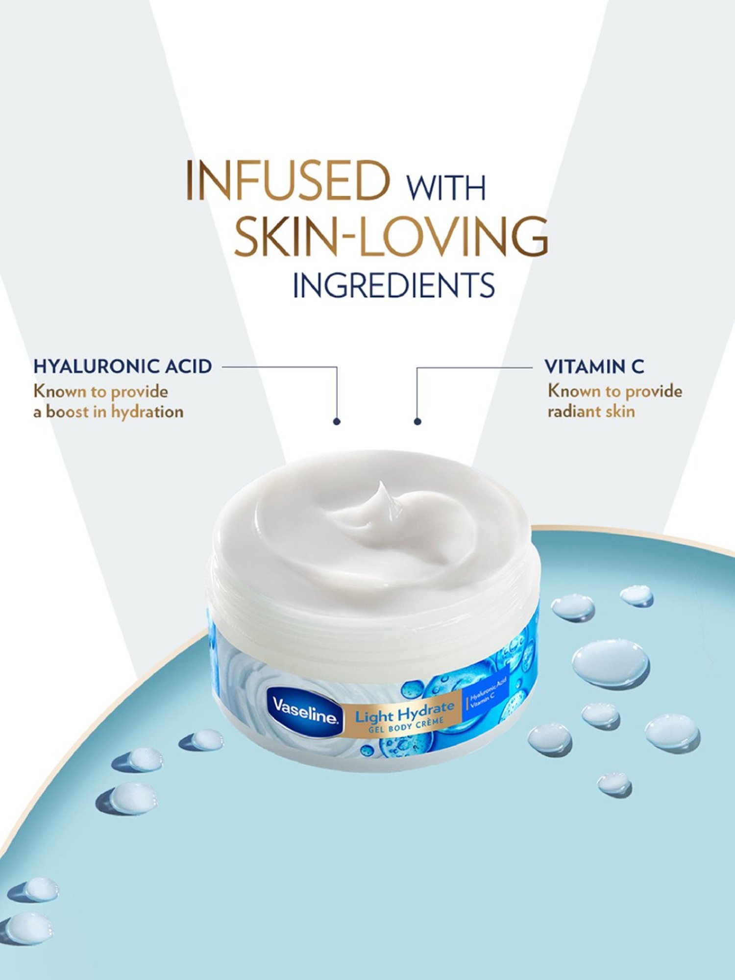 Vaseline Light Hydrate Gel Body Creme - 180 gm
