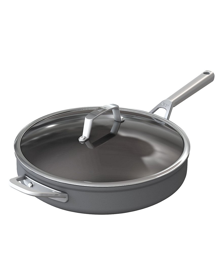 Ninja Neverstick Premium Hard-Anodized 4-Quart Saute Pan with Handle Helper and Lid