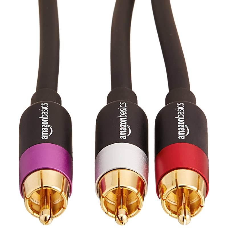 1Male to 2Male RCA Audio Stereo Subwoofer Cable 8 Feet