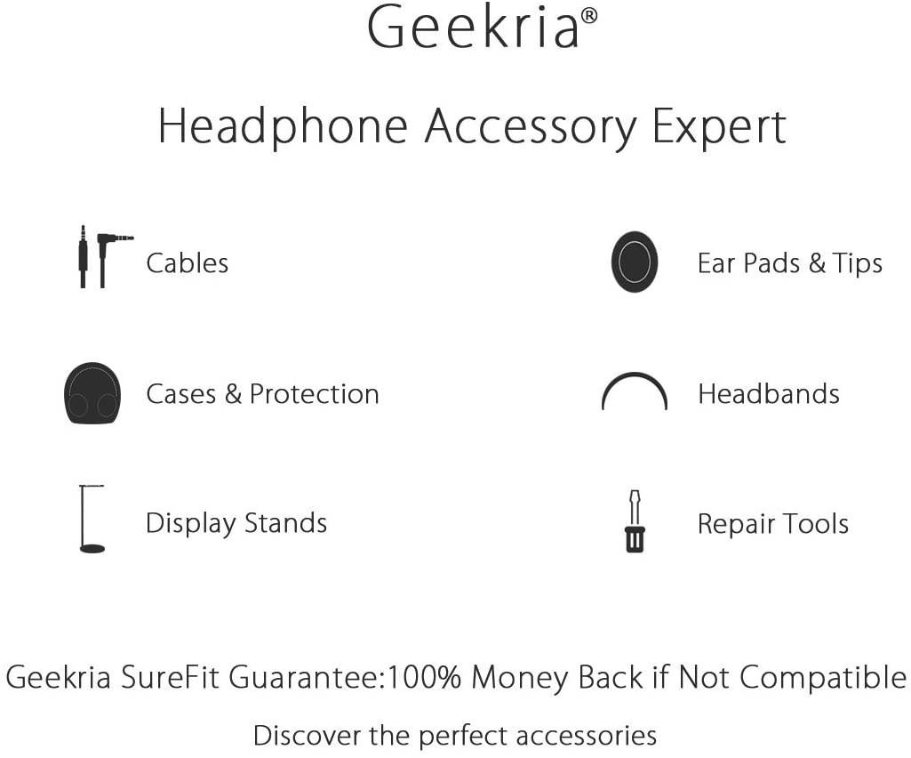Geekria QuickFit Protein Leather Ear Pads for SONY MDR-7506, MDR-V6, MDR-CD900ST Headphones Replacement Earpads / Ear Cushion / Ear Cups, Headset Ear Cover Repair Parts (Black)