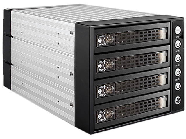 iStarUSA BPU-340SATA-KL 3x 5.25" to 4x 3.5" 2.5" SAS SATA 6 Gbps HDD SSD Hot-swap Rack with Key Lock