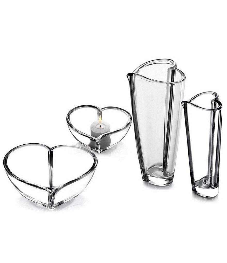 Orrefors Heart Bud Crystal Vase