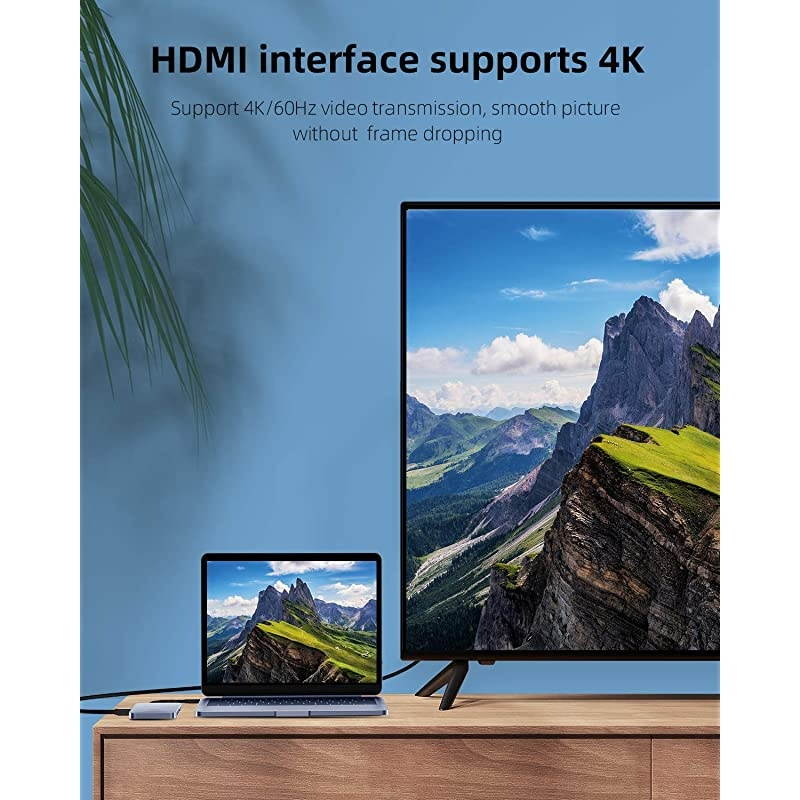 USB-C Hub with M.2 NVMe Hard Drive Enclosure, Type-C Docking Station to SSD, 10Gbps USB 3.1 Gen2, 100W PD, 4K@60Hz HDMI, SD/TF Card Slots, Hard Disk Drive for MacBook Pro, iPad Pro (Grey)