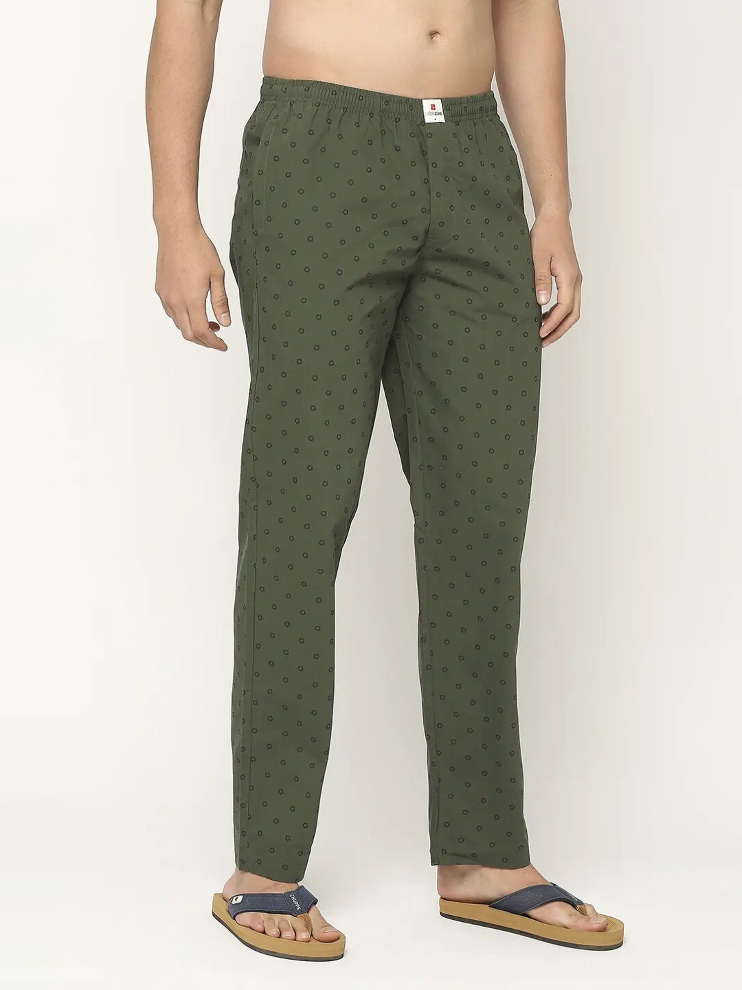 UnderJeans by Spykar Green Printed Nightwear Pyjamas