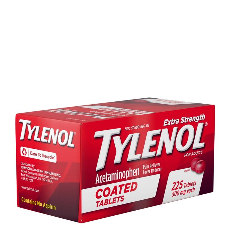 Tylenol Extra Strength Coated Tablets - Acetaminophen - 225ct