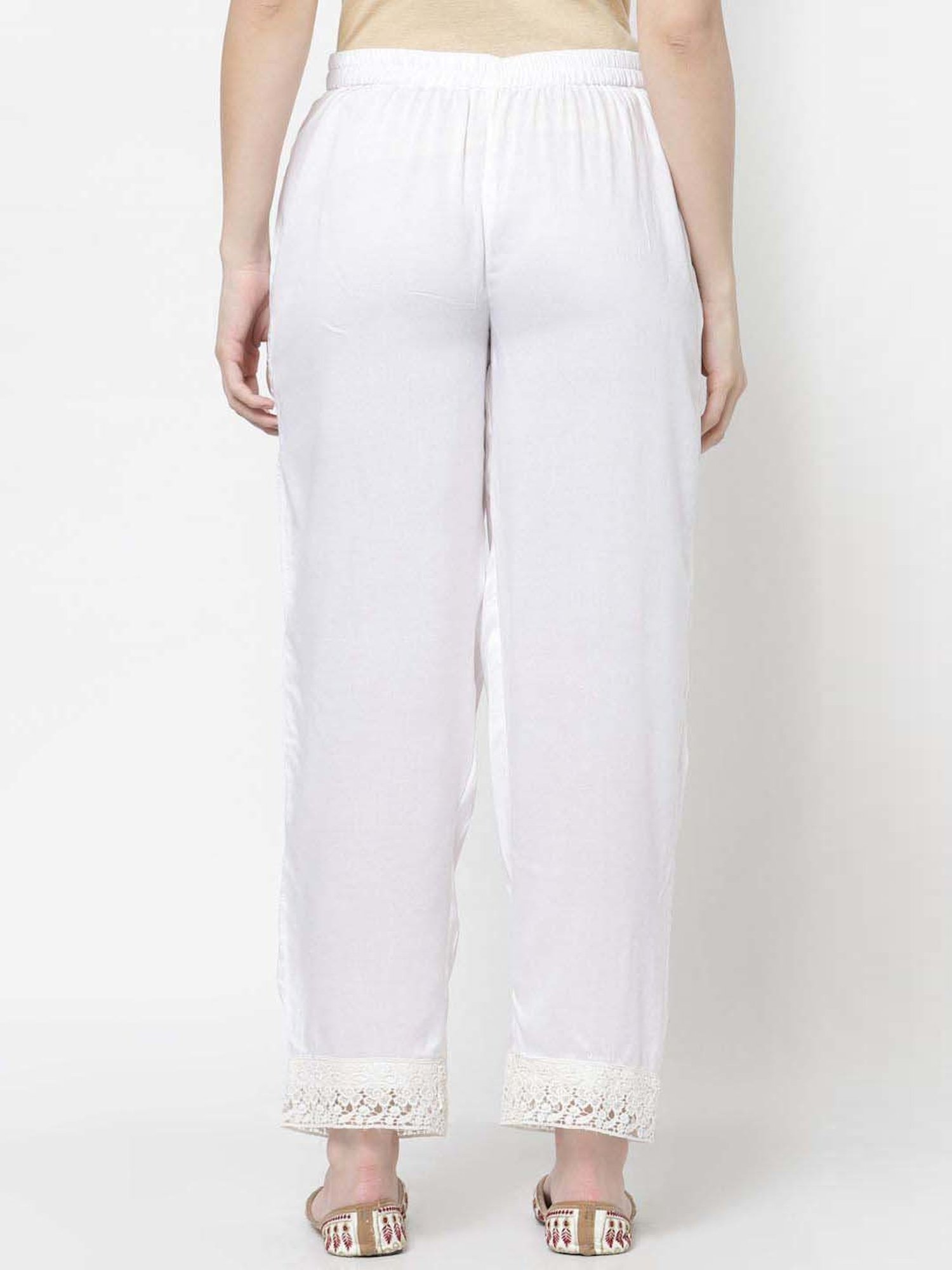 DART STUDIO White Regular Fit Palazzos