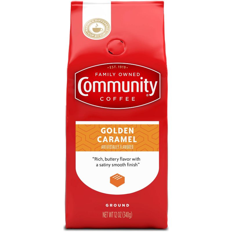 Community Coffee Golden Caramel Medium Dark Roast Ground Coffee - 12oz