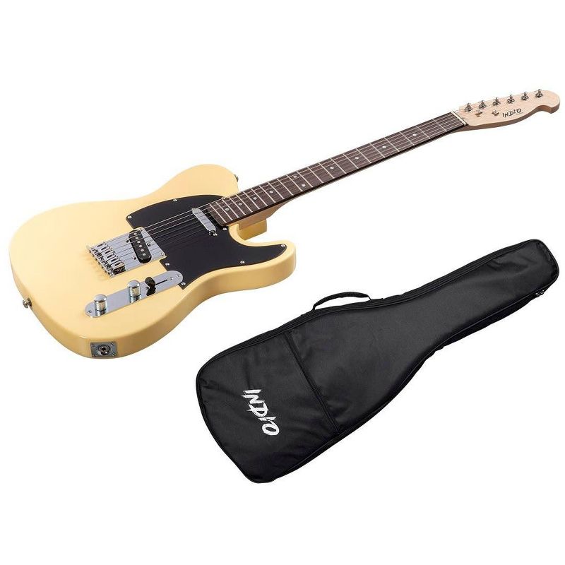 Monoprice Indio Retro Classic Electric Guitar - Blonde, With Gig Bag