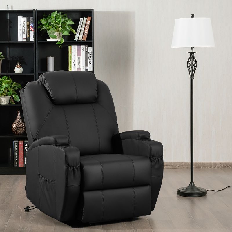 Costway Electric Lift Power Recliner Chair Heated Massage Sofa Lounge w/ Remote Control