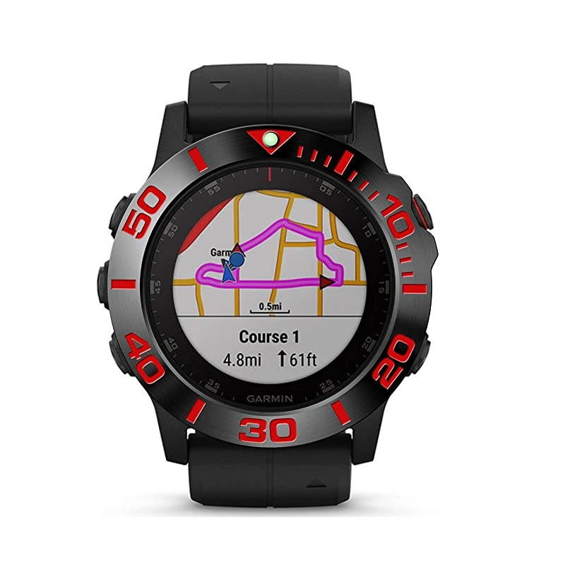 Stainless Steel Bezel Ring Compatiable with Garmin Fenix 5X Plus Bezel Ring Adhesive Cover Anti Scratch & Collision Protector for Garmin Watch Accessory (Black - Not Fit Fenix 5 / 5X)