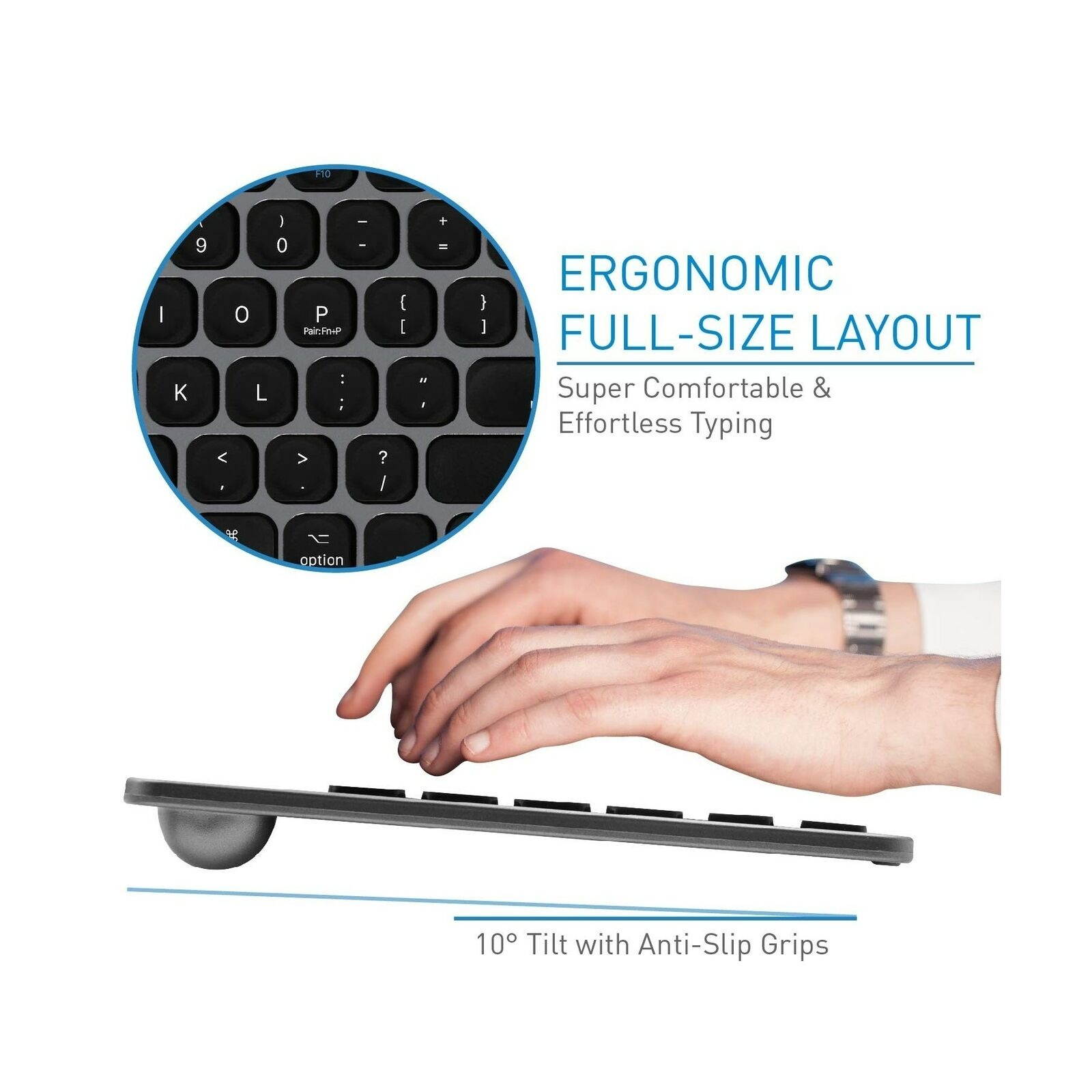 Macally Bluetooth Wireless Solar Keyboard for Mac Mini/Pro, iMac Desktop Computers & Apple MacBook Pro/Air Laptops | Rechargeable Via Any Light Source | Caps Lock/Battery Indicators - Space gray