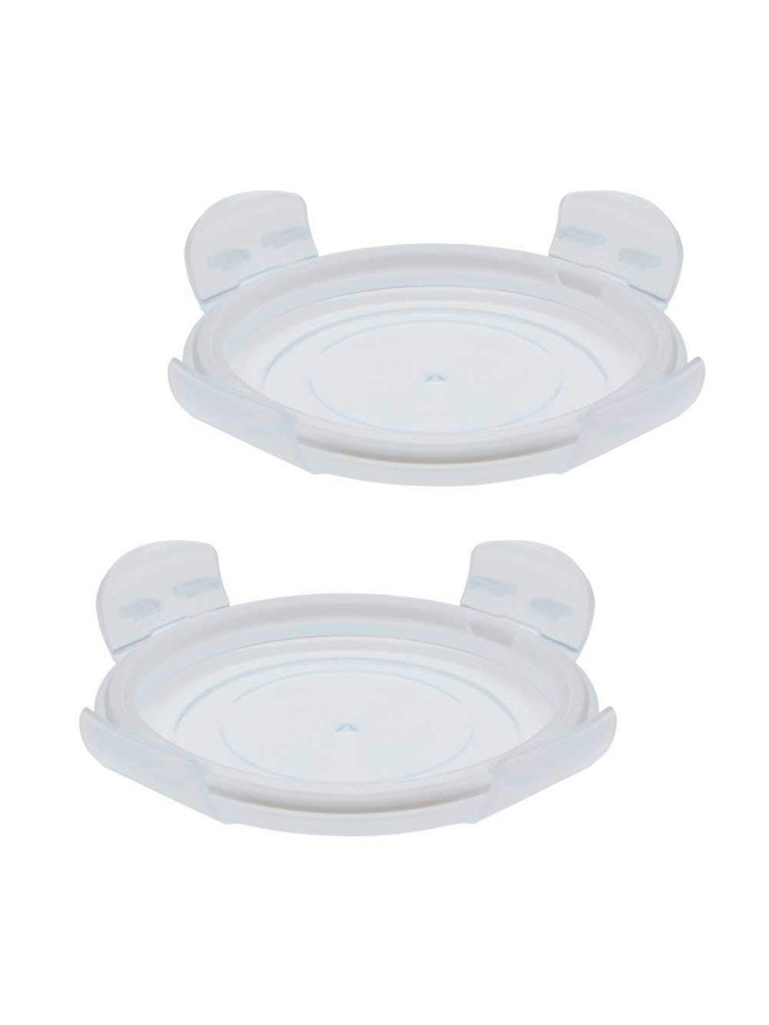 Borosil Transparent Plastic Round Lid with Gasket Set of 2