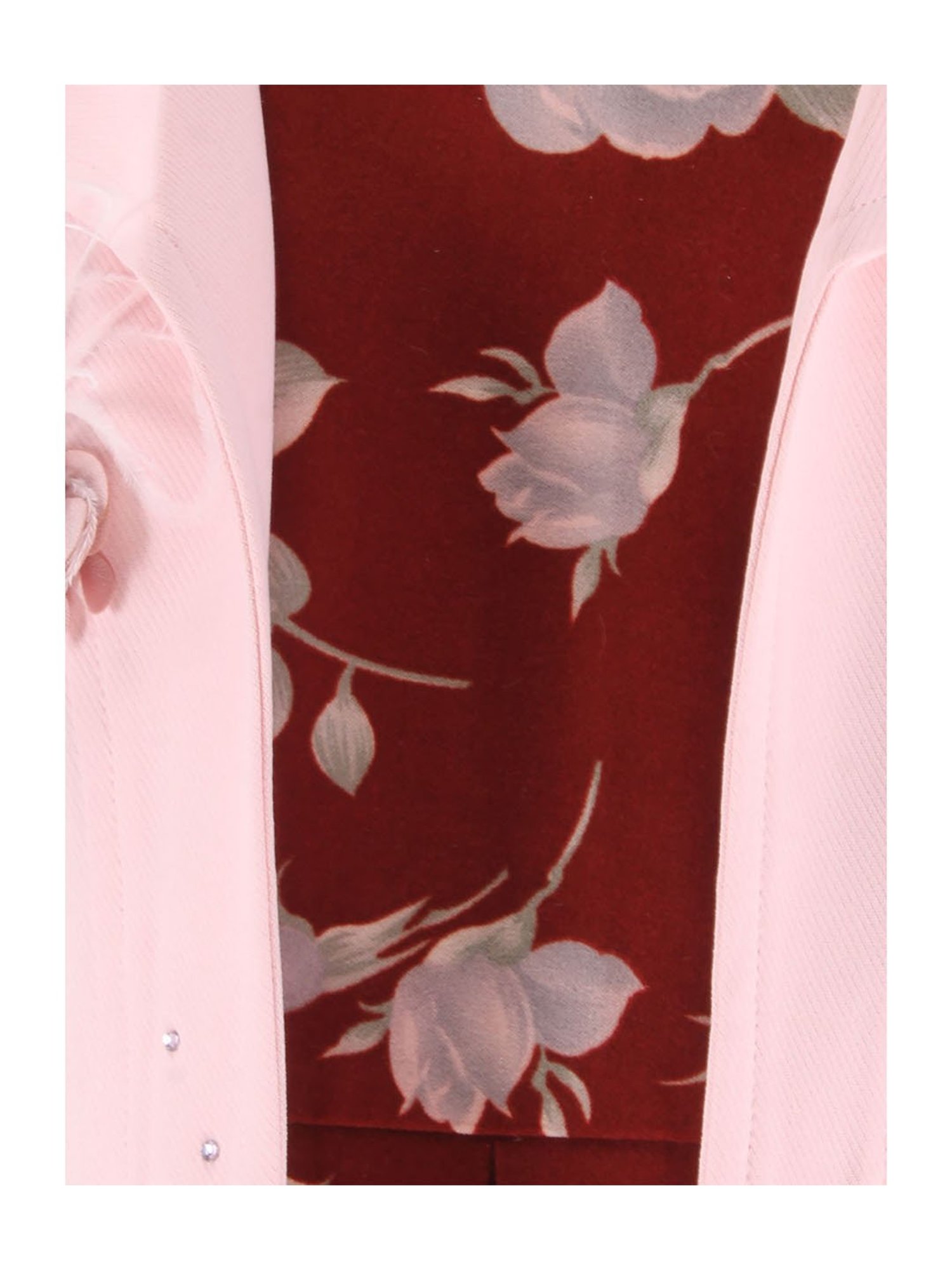 Cutecumber Kids Maroon & Pink Floral Print Full Sleeves Dress with Shrug