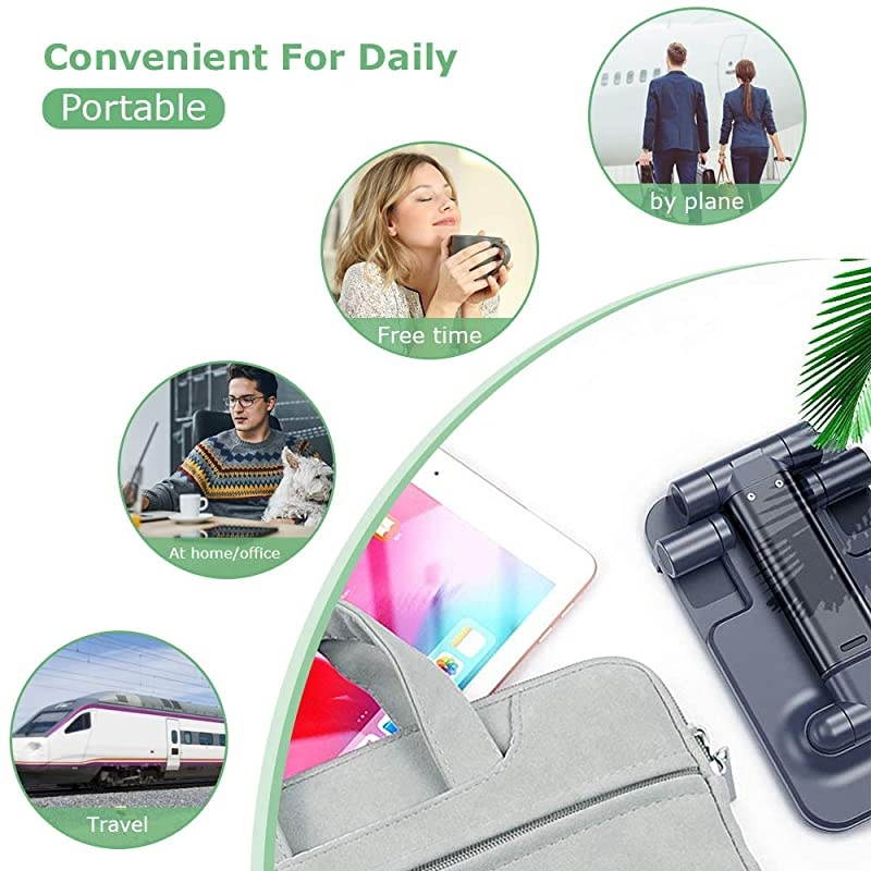 Cell Phone Holder Foldable Portable Tablet Stand Height and Desktop Stand for Desk Compatible with SmartphoneiPadKindleTablet