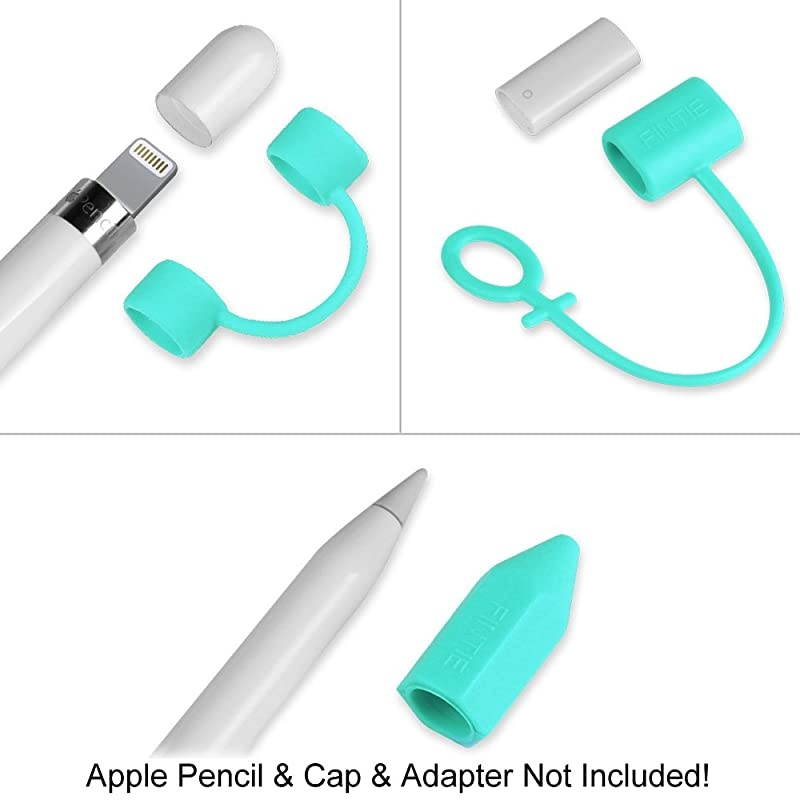 3 Pieces Bundle for Apple Pencil Cap Holder Nib Cover Adapter Tether for Apple Pencil 1st Generation iPad 102 iPad 97 iPad Air 3rd GeniPad Pro 105 iPad Mini 5 Pencil Mint Green