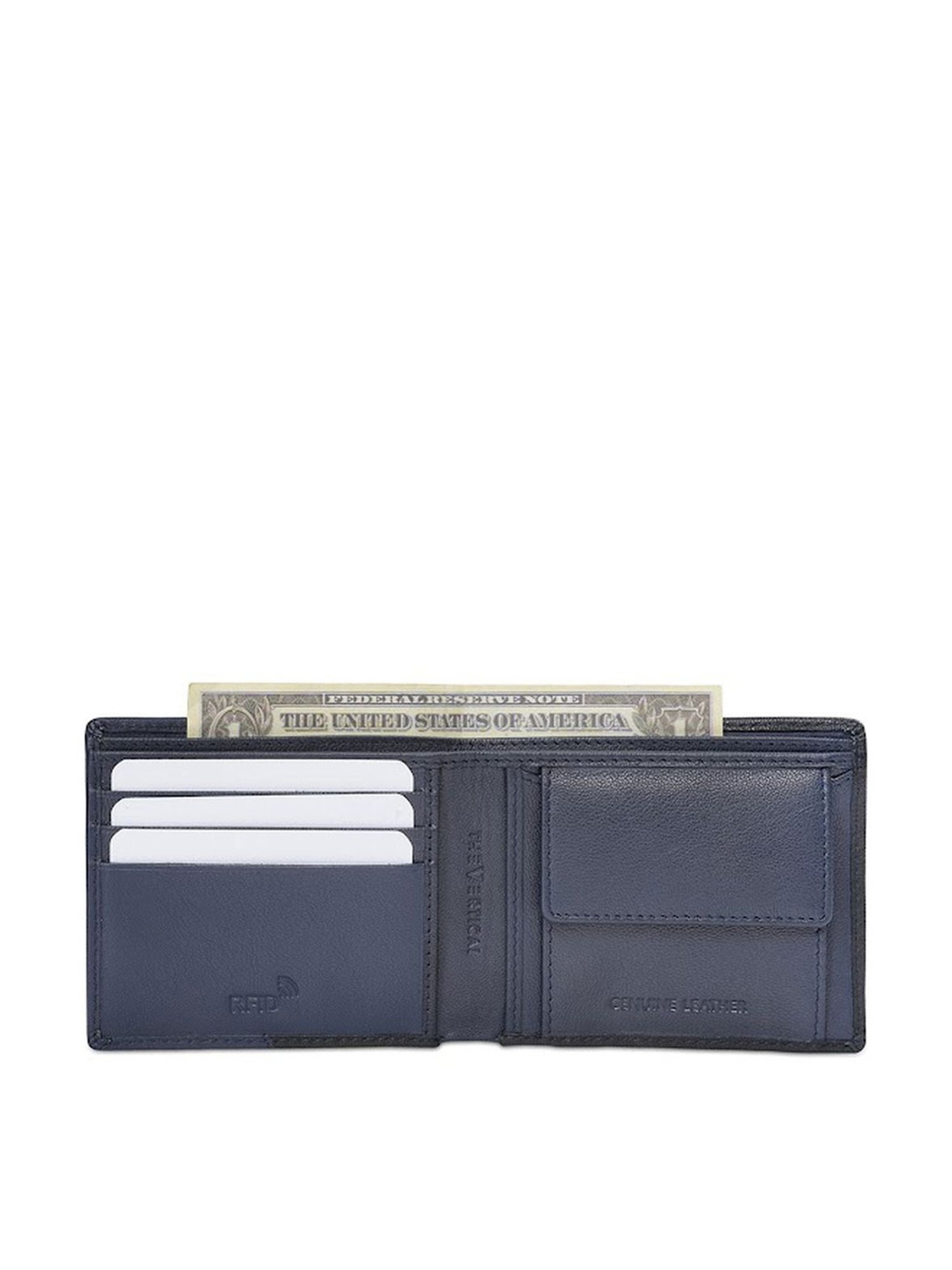 The Vertical Denwer Black Leather Color Block Bi-Fold Wallet