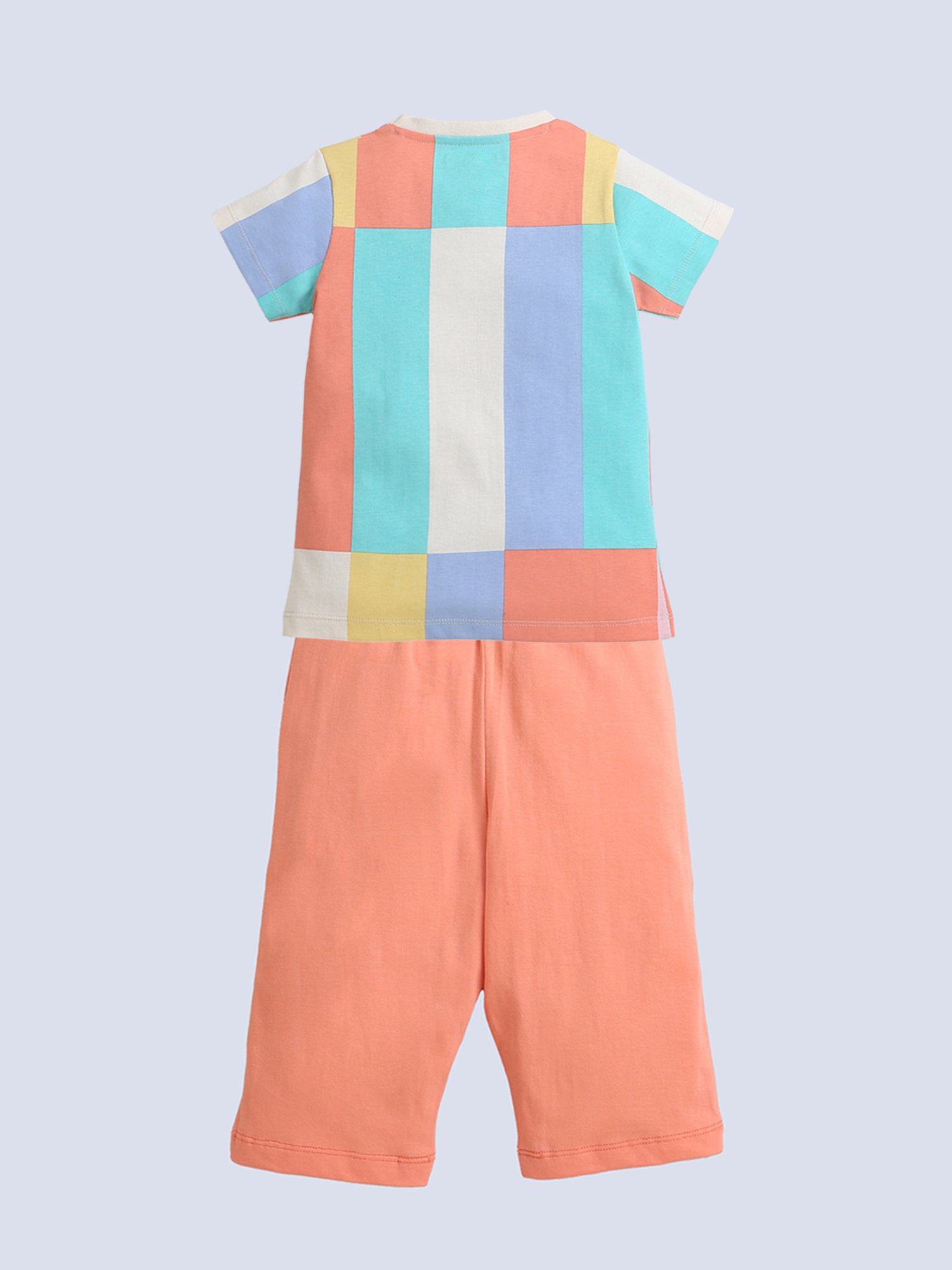 Bumzee Kids Multicolor Color Block T-Shirt with Capri