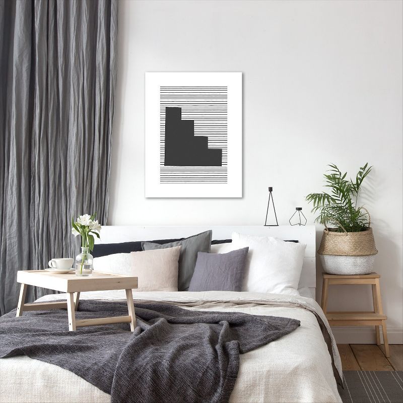 Americanflat Geo Aztec Linocut Circle by Roseanne Kenny Wall Art Canvas - 11" x 14"