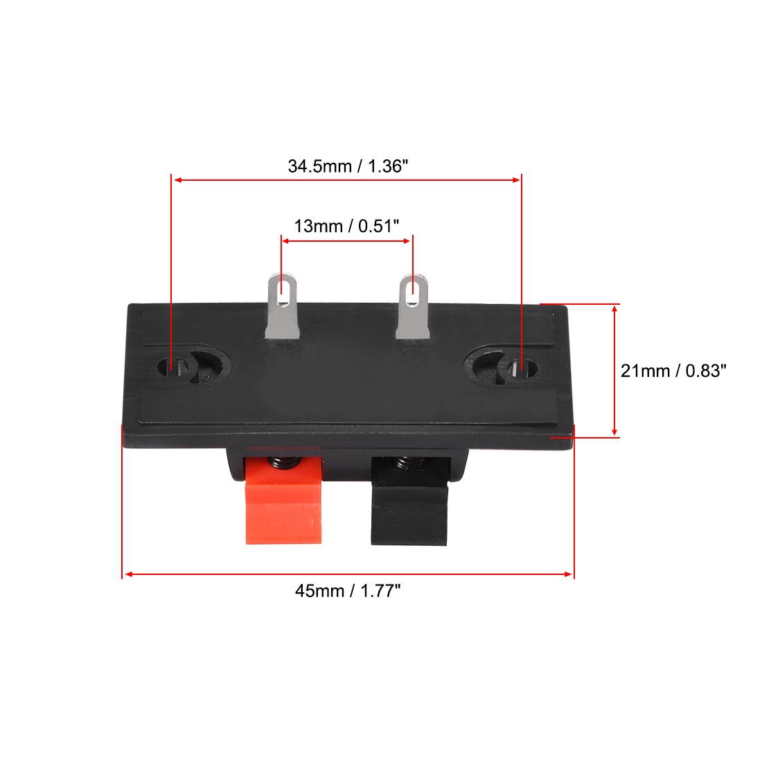 2 Way Spring Speaker Terminal Clip Push Release Connector Audio Cable Terminals Strip Block WP2-3 5Pcs