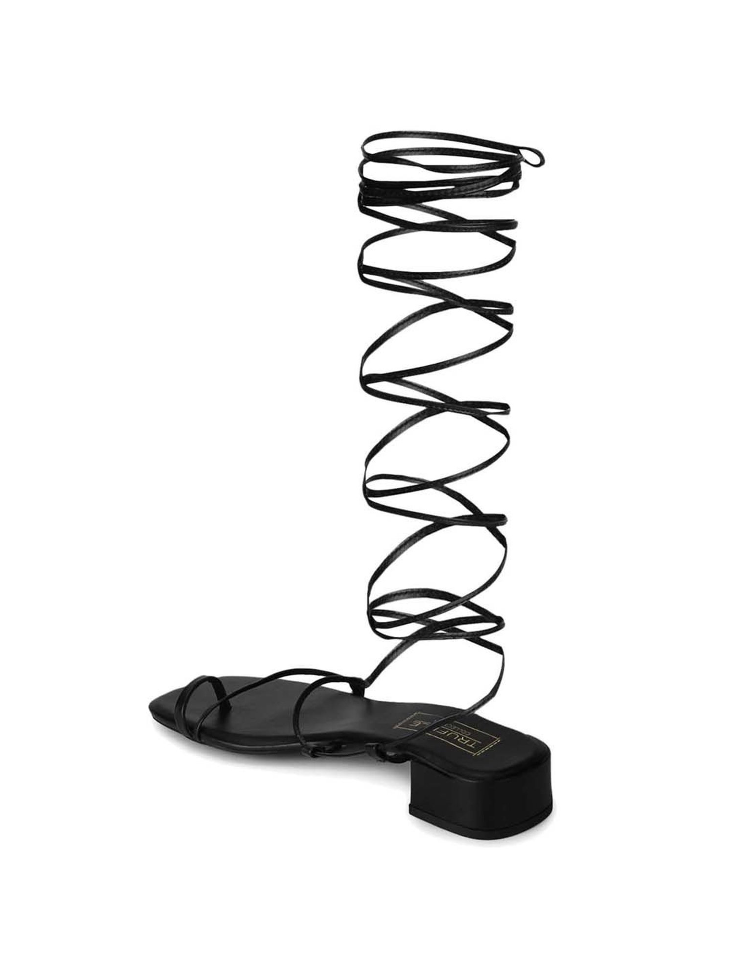 Truffle Collection Women's Black Ankle Strap Sandals