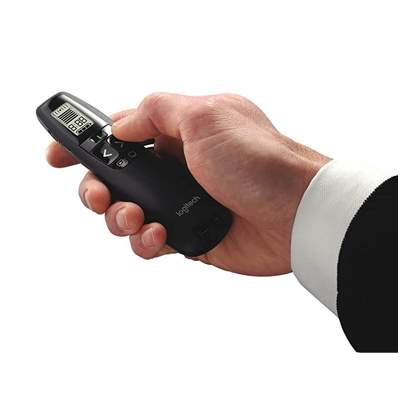 Professional Presenter R800 Wireless Presentation Clicker Remote with Green Laser Pointer and LCD Display