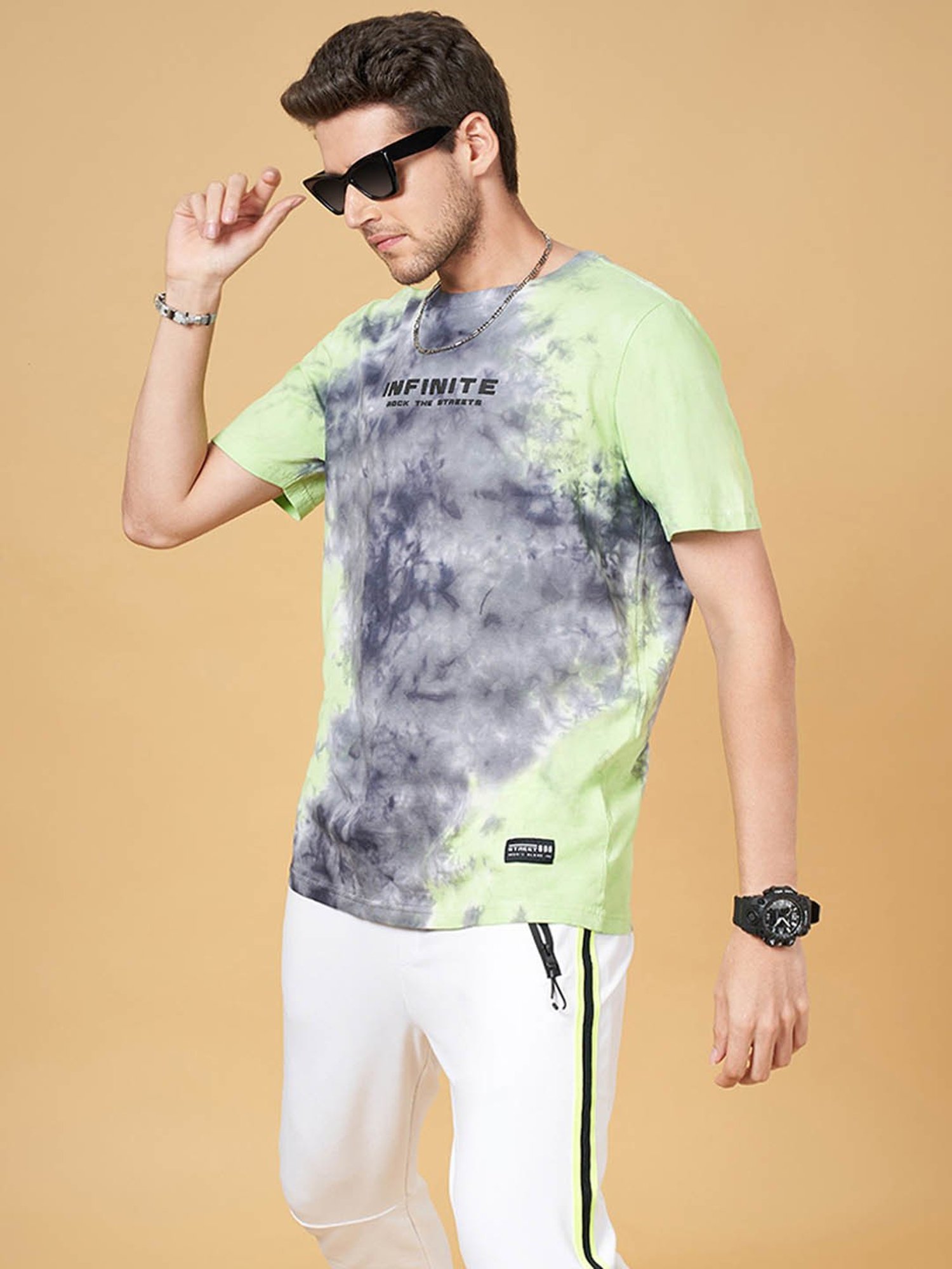 Street 808 by Pantaloons Multicolored Regular Fit Printed T-Shirt