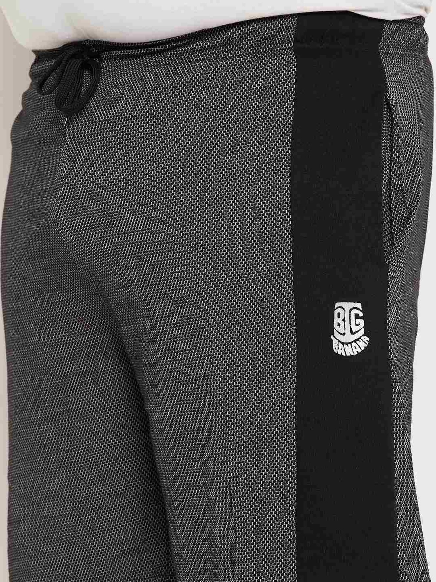 Bigbanana Black Cotton Regular Fit Colour Block Shorts