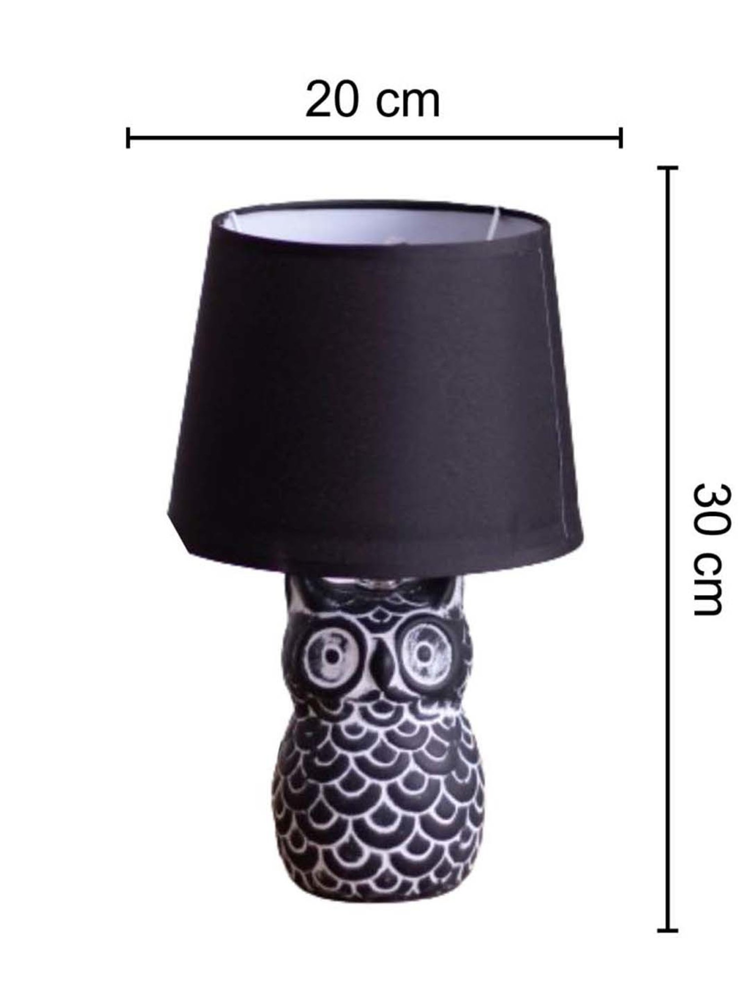 The Decor Kart Black Ceramic 'Graceful Night' Owl Figurine Table Lamp