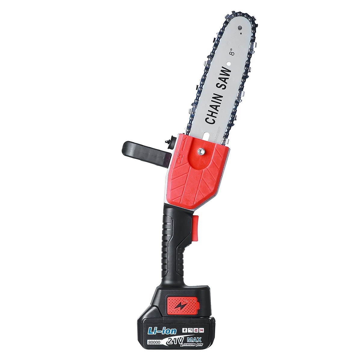 21V 8Inch Cordless Electric Chain Saw Brushless Garden Woodworking Cutting Tool Kit With 2pcs Battery-EU Plug