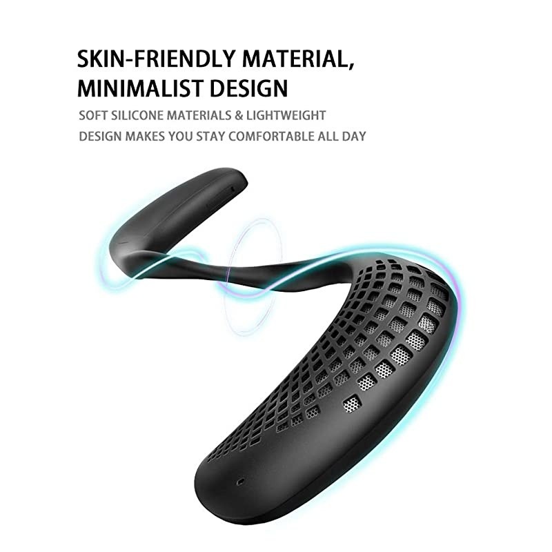 M110 Neckband Bluetooth Speakers Wireless Wearable Speaker True 3D Stereo Sound Portable Personal Speakers IPX5 Waterproof Bluetooth 50 Builtin Mic Comfortable and Durable Design Black