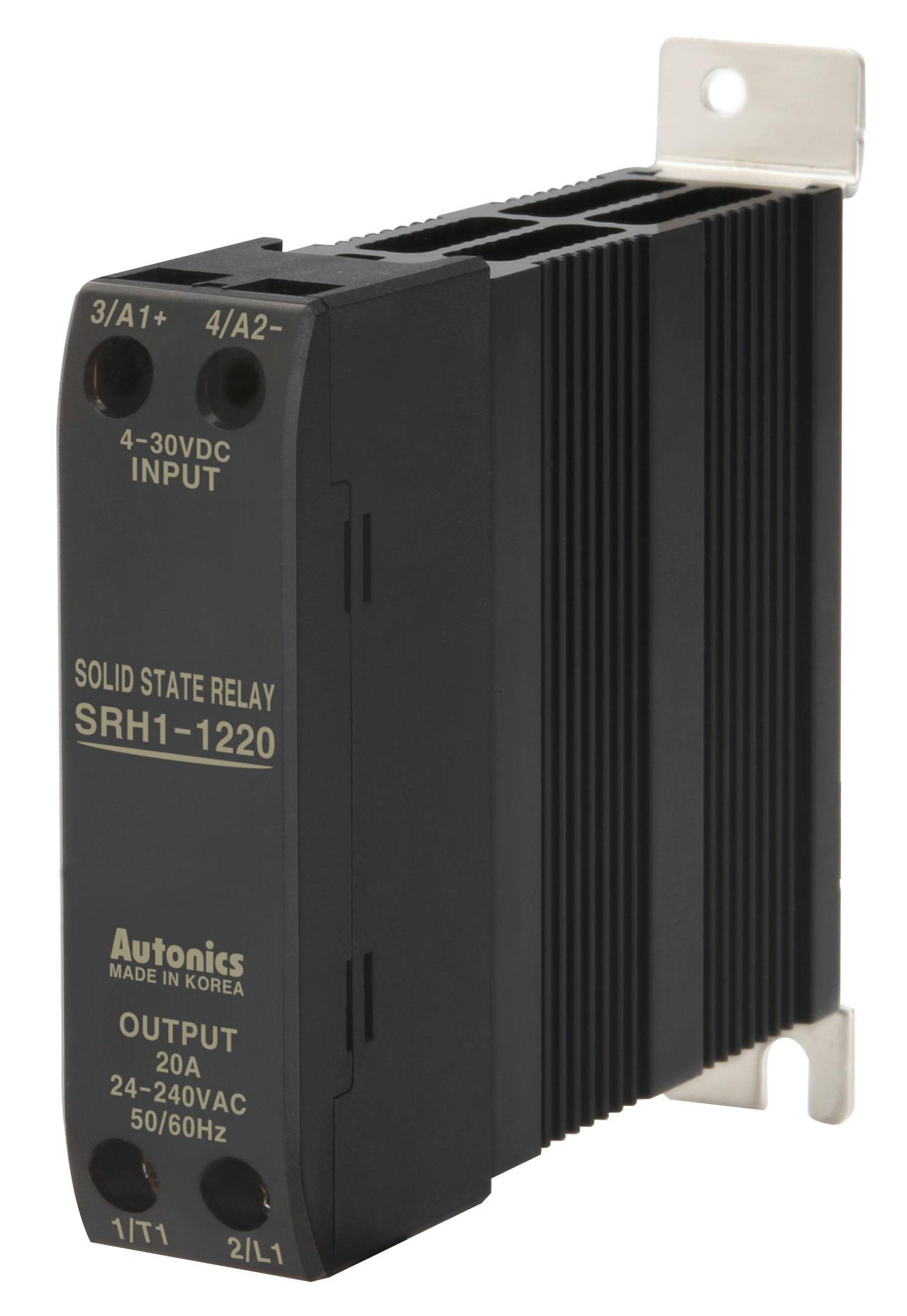 Autonics SRH1-2430 SSR, Intergrated Heatsink, Single phase, Input 24VAC, Load 48-480VAC, 30A, Zero cross..