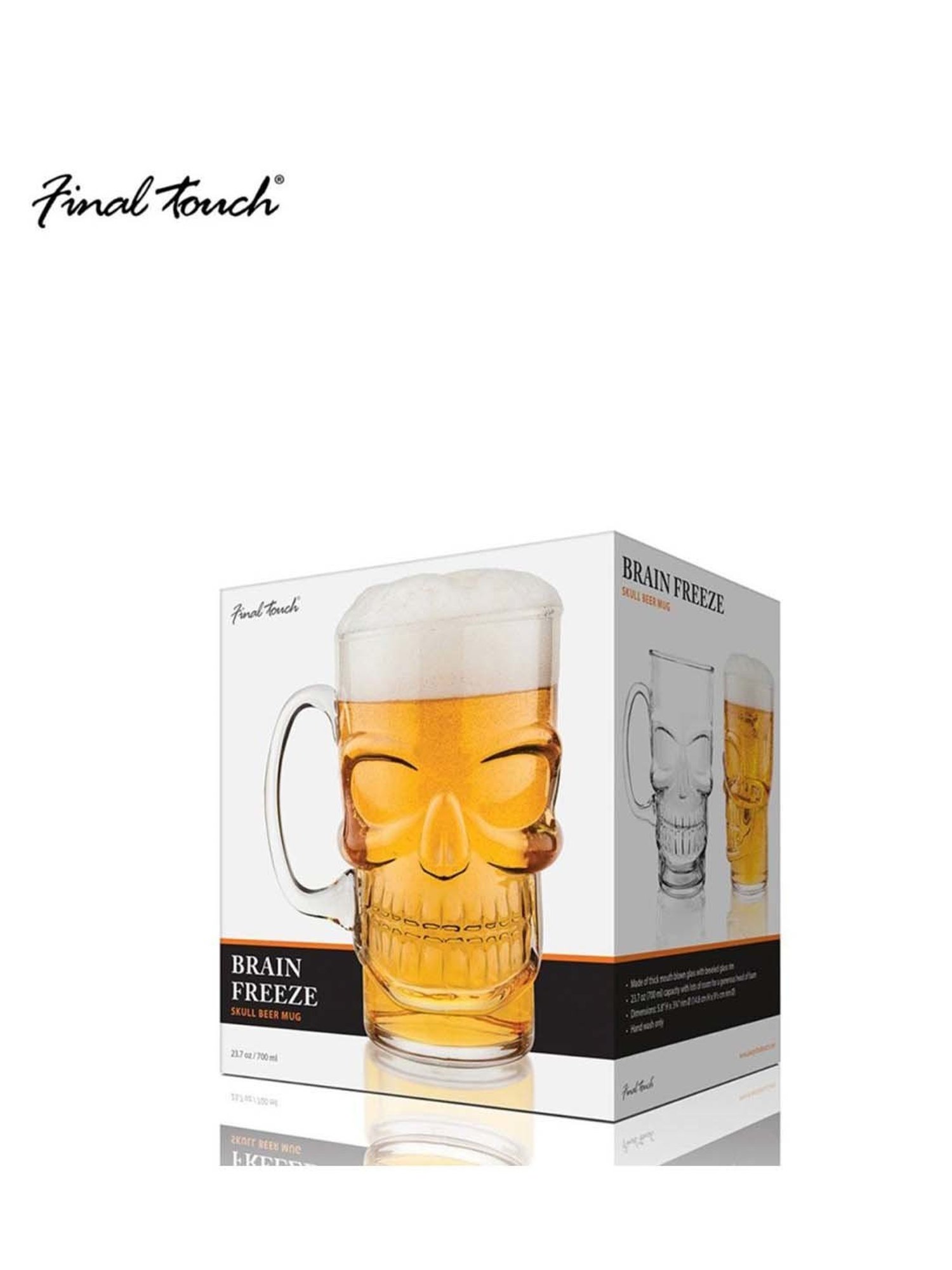 Final Touch Transparent Brainfreeze Skull Beer Mug