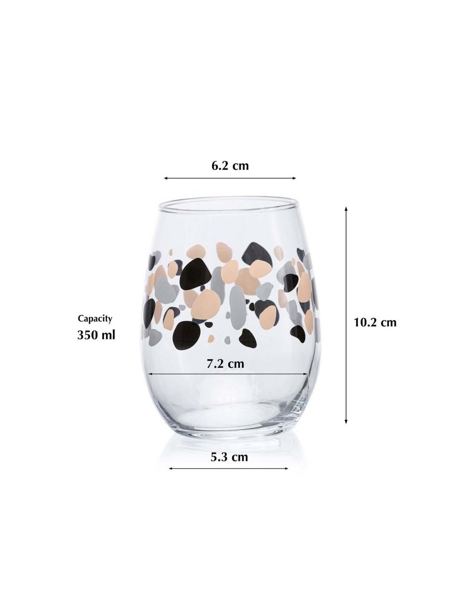 Pasabahce Transparent Pebble Water Glasses (0.35 L) - Set of 6