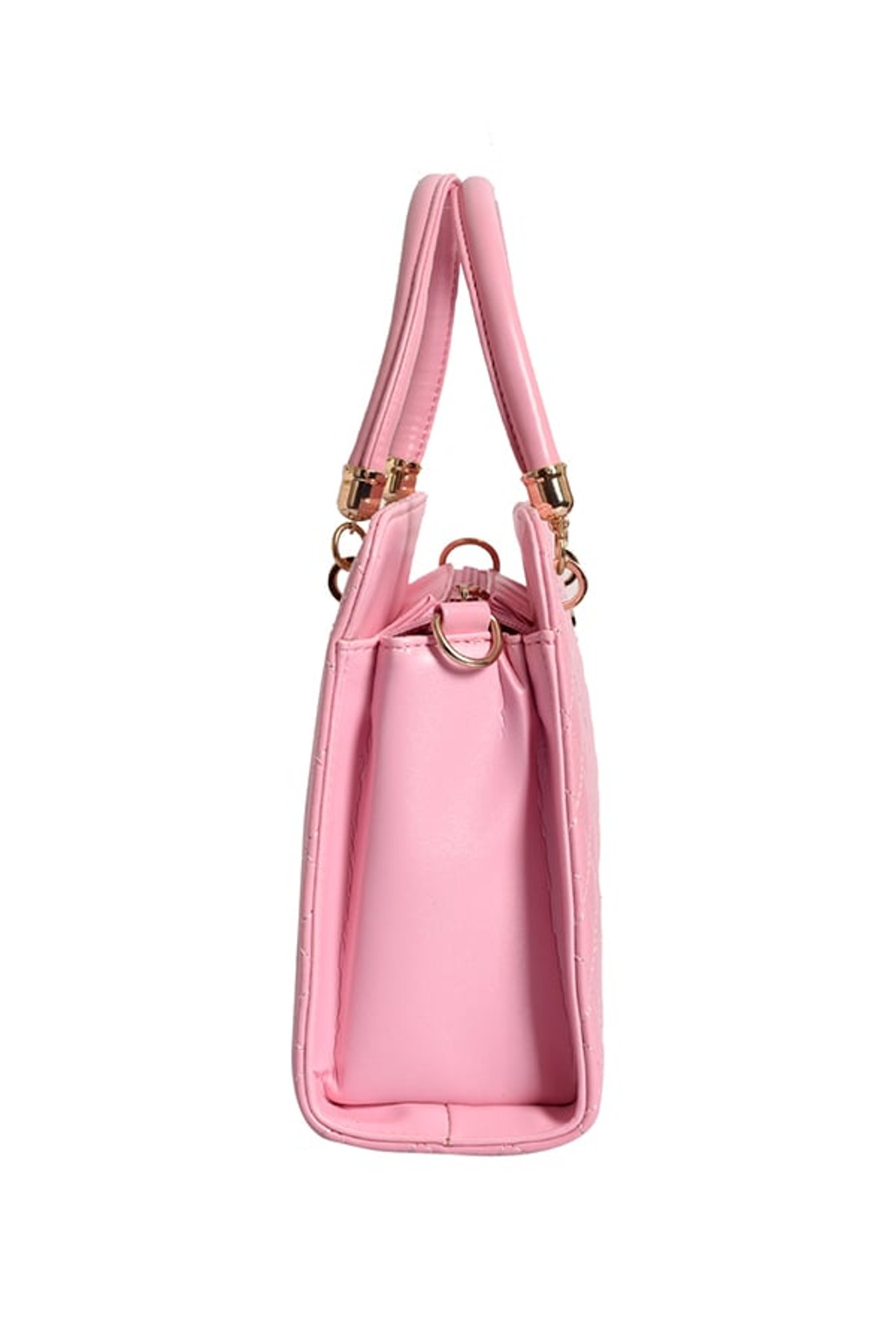 Lino Perros Light Pink Textured Quilted Handbag