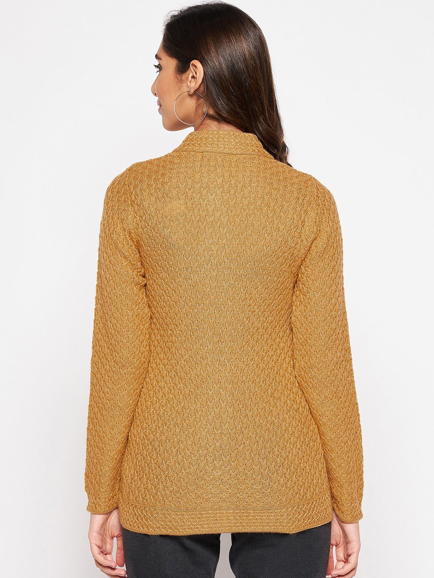 Crozo By Cantabil Mustard Cardigans