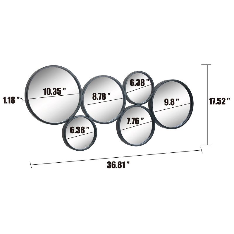 Metal Circle Decorative Wall Mirror Black - Stonebriar Collection