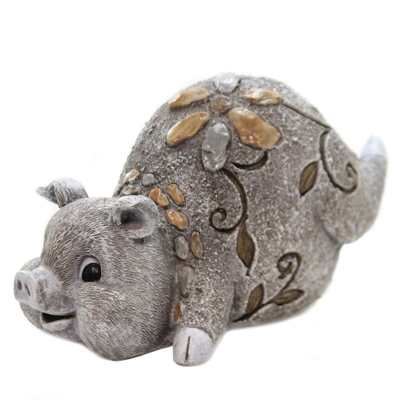 Home & Garden 6.0" Pig Pebble Garden Statue Patio Figurine Roman, Inc  -  Outdoor Sculptures And Statues