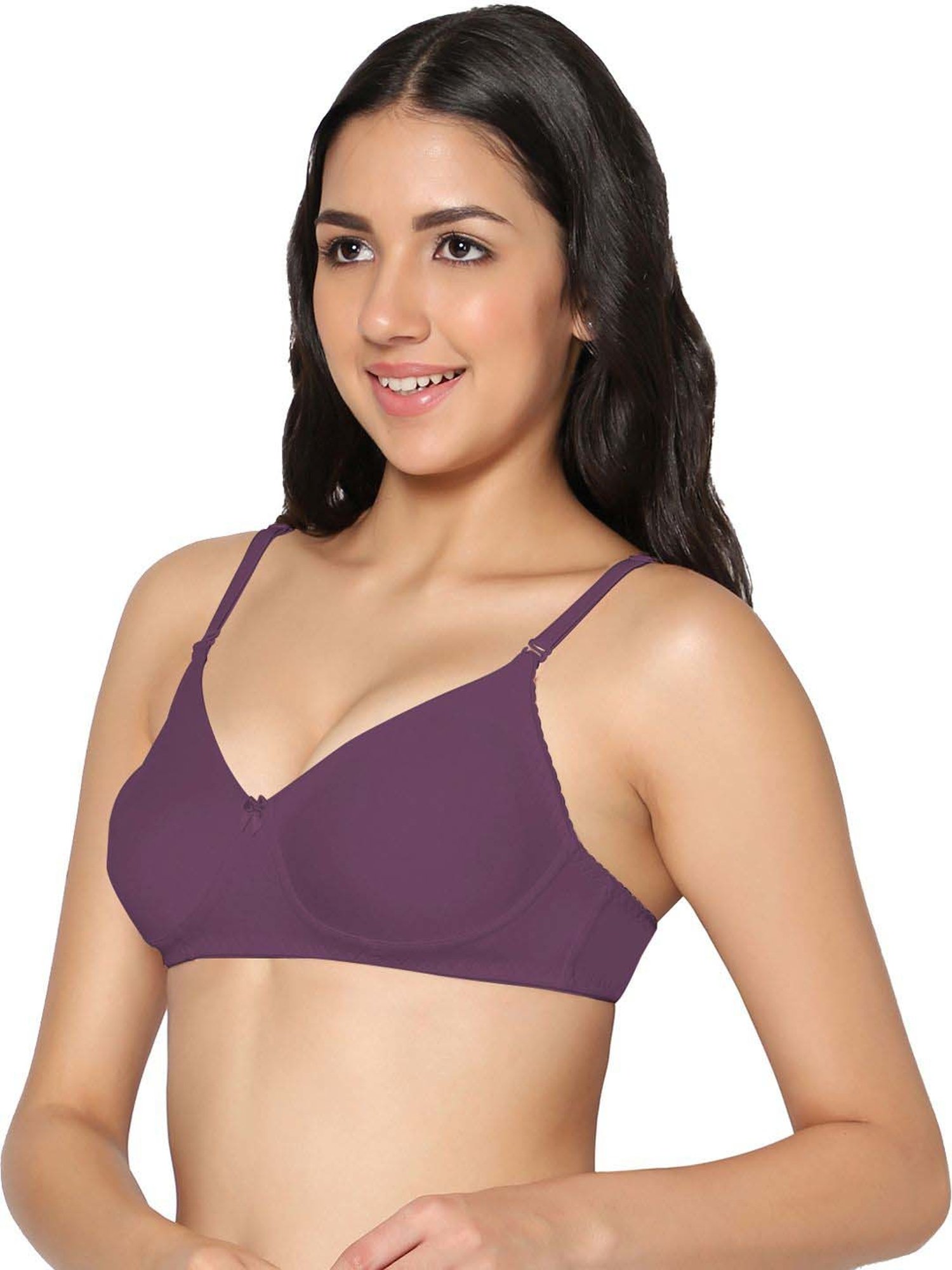 IN CARE Green & Purple Cotton T-Shirt Bras - Pack Of 2